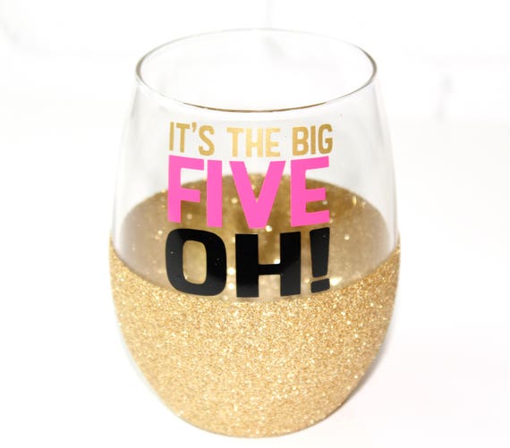 Download 50th Birthday Wine Glass / Glitter Wine Glass / 50th ...