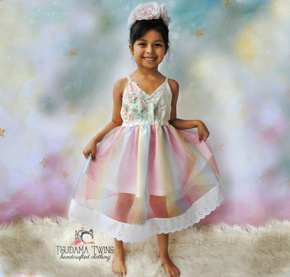 pastel rainbow dress baby