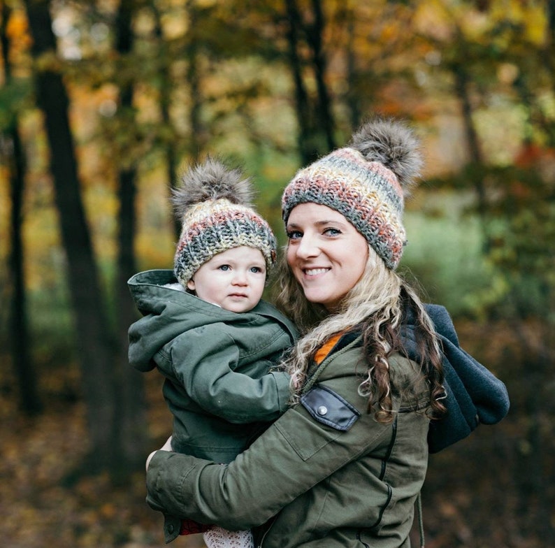 matching winter hats for mom and baby