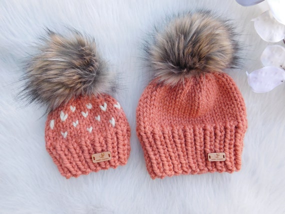 mom and baby matching hats