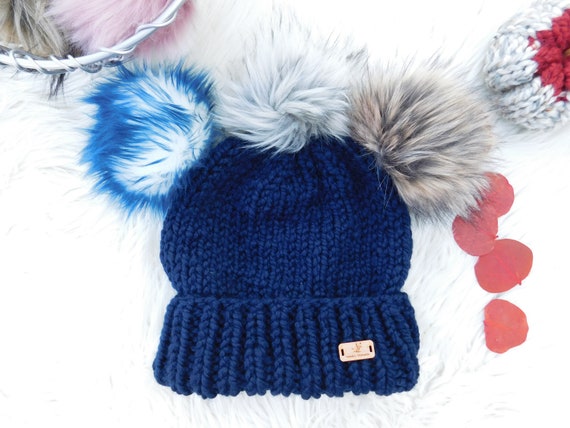 Slouchy Chunky Knit Beanie with Pom Pom - Cozy Winter Hat for Unisex Winter Hat, Pom Pom Chunky Knit Beanie, Knit Hat Women  main image 4