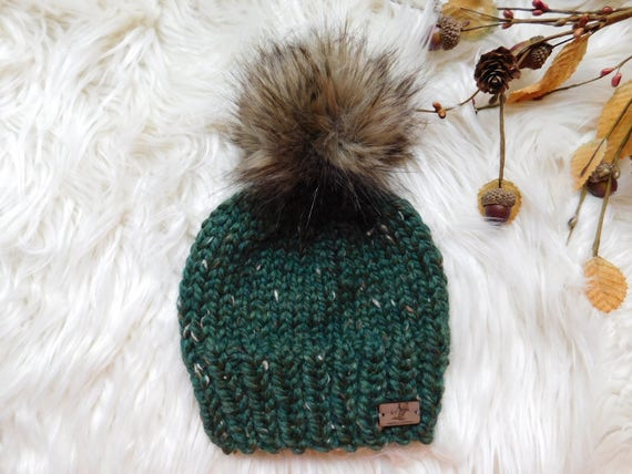 green toddler winter hat
