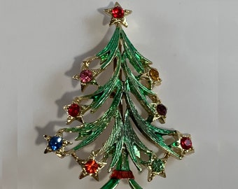 BEATRIX hallmarked CHRISTMAS tree star pin or brooch ~ 1960's Incredible condition!