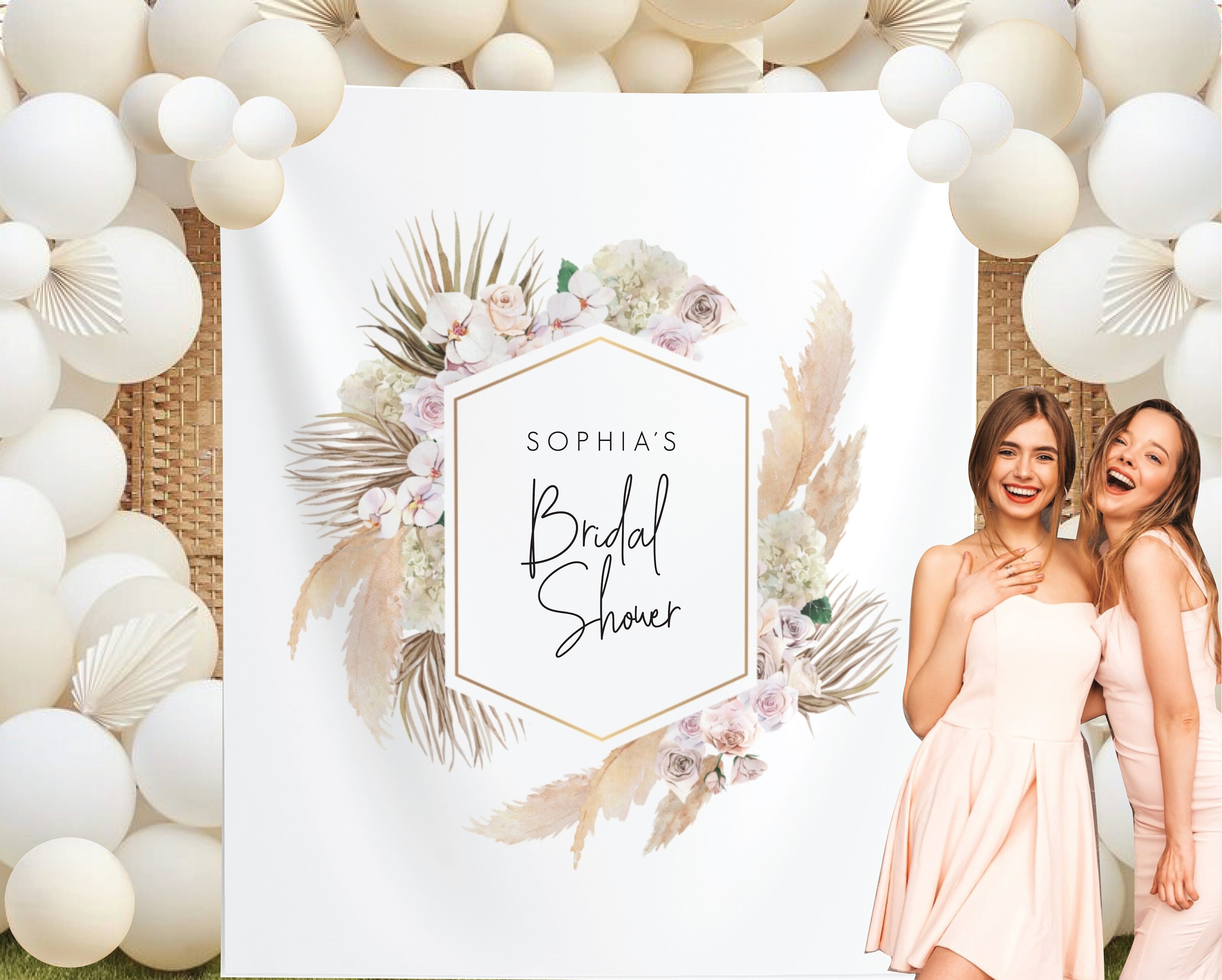 Bridal Shower Banner Bridal Shower Photo Backdrop Boho Bridal Shower Decor Minimalist Bridal Shower Welcome Sign Miss to Mrs