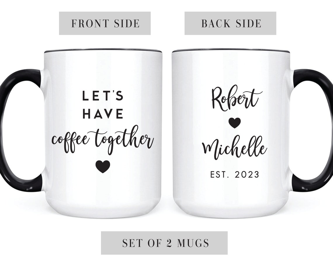 Mr Mrs Mugs Custom Couple Coffee Mug Set Unique Wedding - Etsy