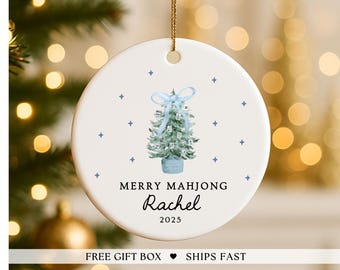 Mahjong Ornament Personalized Merry Mahjong Lover Gift Mahjong Game Night Custom Mahjong Christmas Ornament Funny mahjong keepsake mahj gift