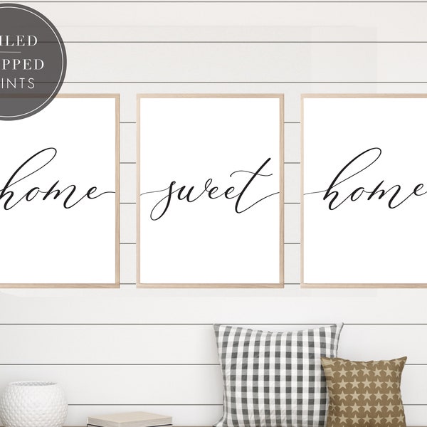 Home Sweet Home |  Set of 3 Prints | PHYSICAL PRINTS SHIPPED  | Home Decor Wall Art