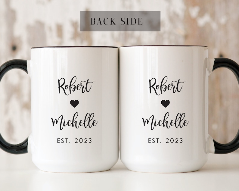 Mr Mrs Mugs Custom Couple Coffee Mug Set Unique Wedding - Etsy