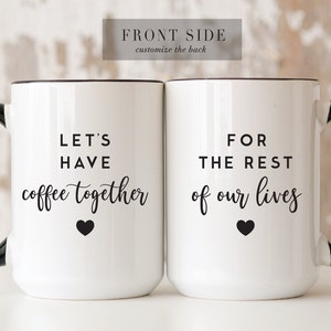 Mr Mrs Mugs, Custom Couple Coffee Mug Set, Unique Wedding Gift