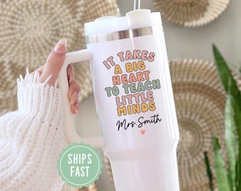 Vaso térmico de 1,2 litros para maestra de jardín de infantes / Regalo personalizado para maestra / Taza de agradecimiento / Regalo de fin de año, regreso a clases, taza personalizada para maestra
