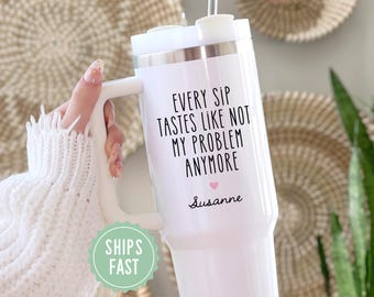 Divertido vaso térmico de 1,2 litros (40 oz) personalizado para jubilación / Regalo de jubilación con nombre personalizado / Regalo para compañeros de trabajo que se van / Regalo para fiestas de jubilación / Regalo para profesores jubilados