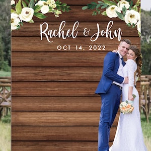 Wedding Backdrop For Reception, Rustic Wedding Decor, Floral Backdrop, Rustic Backyard Wedding Ideas, Custom Wedding Sign