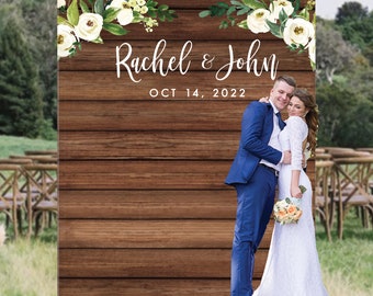 Wedding Backdrop For Reception, Rustic Wedding Decor, Floral Backdrop, Rustic Backyard Wedding Ideas, Custom Wedding Sign