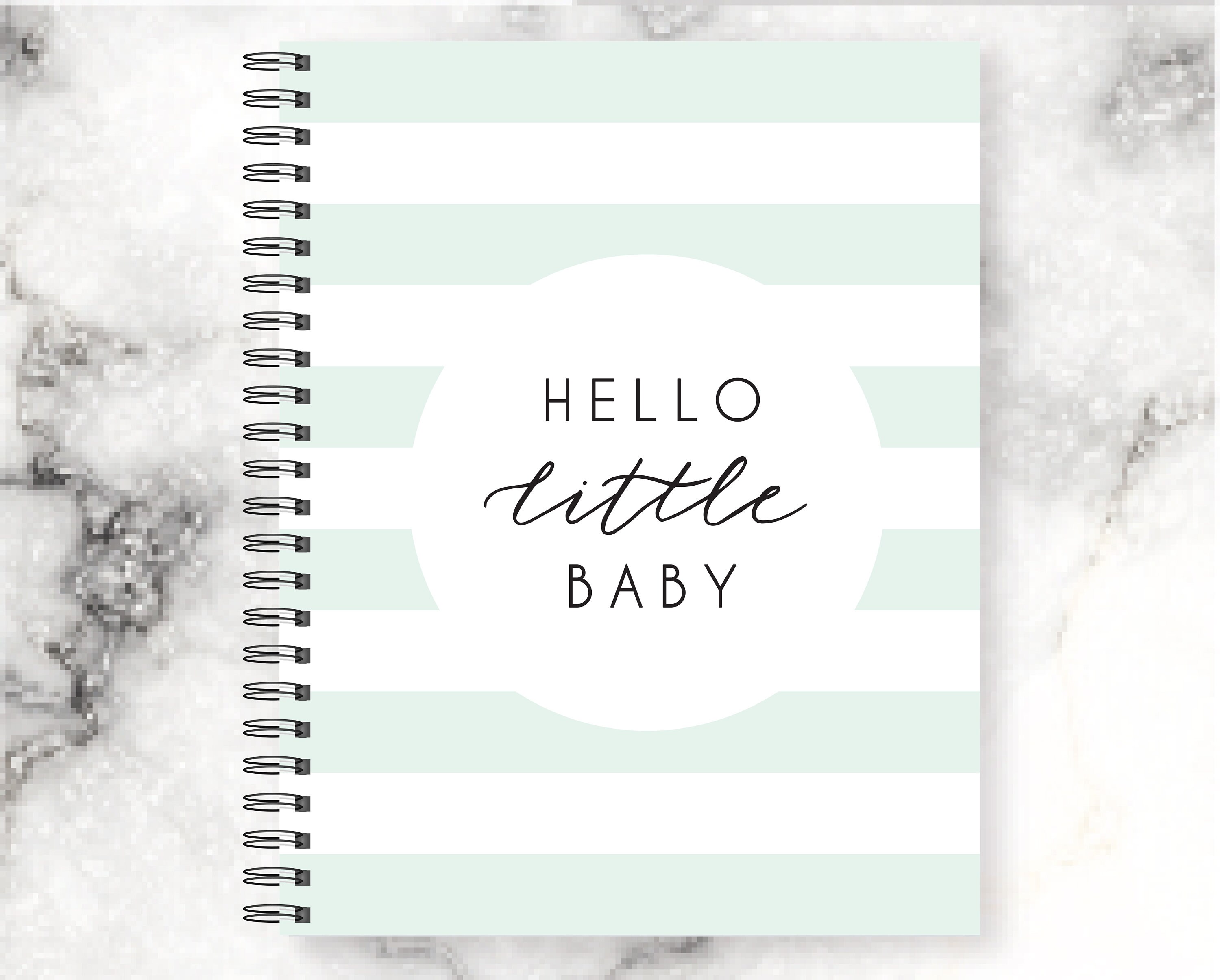 Baby Book Journal GENDER Neutralmint Stripe Simple Baby Etsy