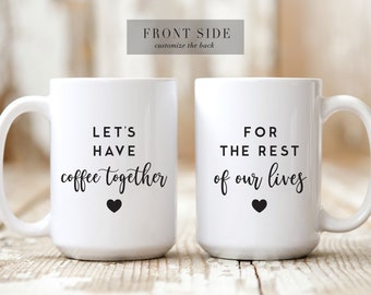 Mr Mrs Mugs, Custom Coffee Mug Set for Couple, Unique Wedding Gift, His and Hers Gift, Coffee Lovers, Engagement Bride Groom Christmas Gift