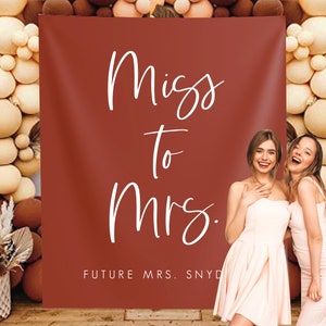 Boho Bridal Shower Backdrop, Miss to Mrs Banner,  Terracotta Bridal Shower Backdrop, Boho Wedding, Future Mrs Sign, Boho Bridal Shower,