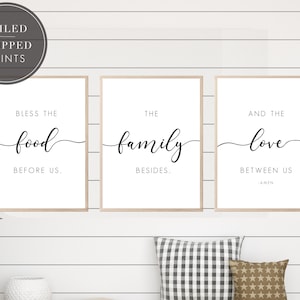 Bless this Food, Family, Love |  Set of 3 Prints | PHYSICAL PRINTS SHIPPED  |  Family Crazy Love Loud