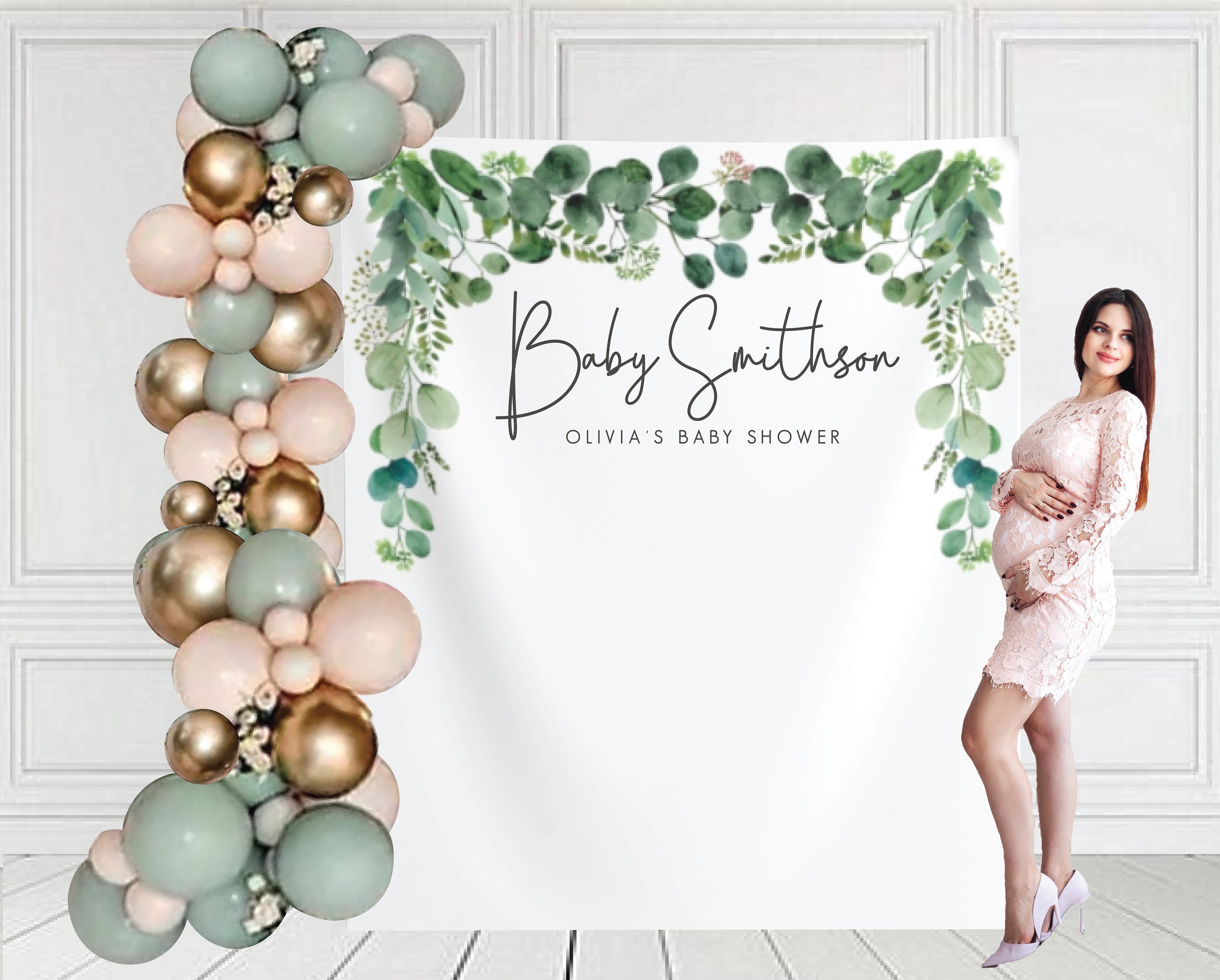 Personalized baby store shower backdrop