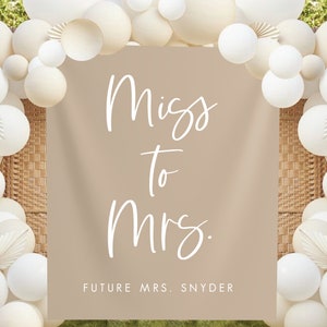 Miss to Mrs Banner, Boho Bridal Shower Backdrop, Boho Beige Wedding, Future Mrs Sign, Boho Bridal Shower, Boho Decor