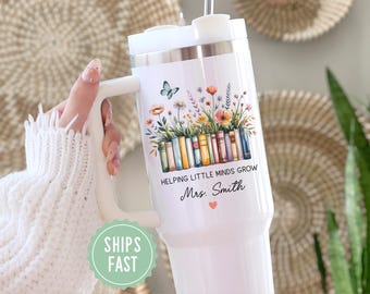Vaso térmico personalizado de 1,2 litros para profesores, regalo personalizado para profesores con nombre, vaso para profesores de jardín de infancia, taza de agradecimiento para profesores, bonita taza de regalo para educadores.