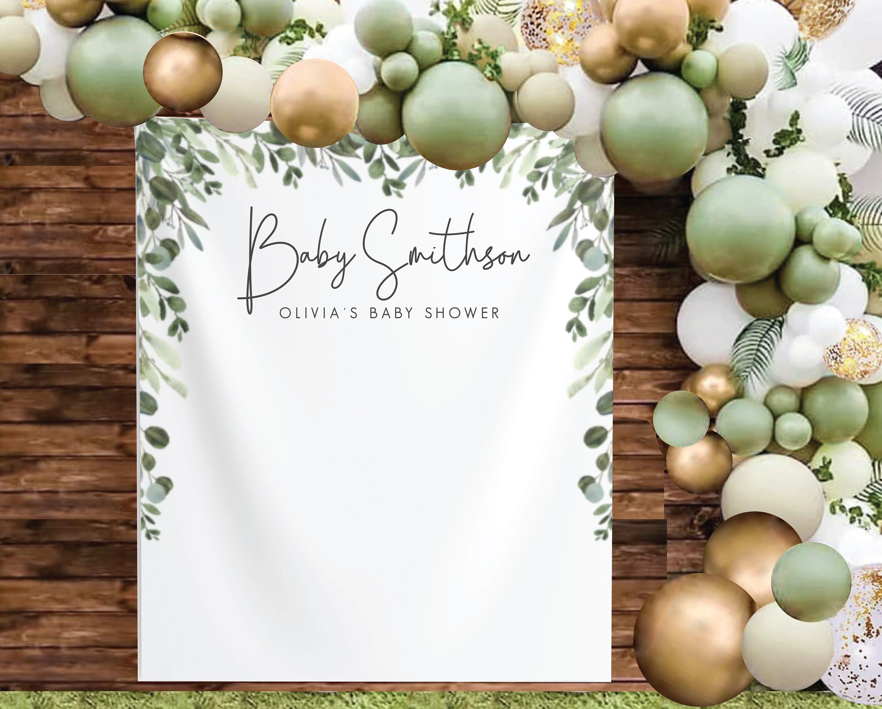 Boho Baby Shower Decor Greenery Backdrop Photo Booth for Baby Shower Baby Shower Welcome Sign oh baby sign