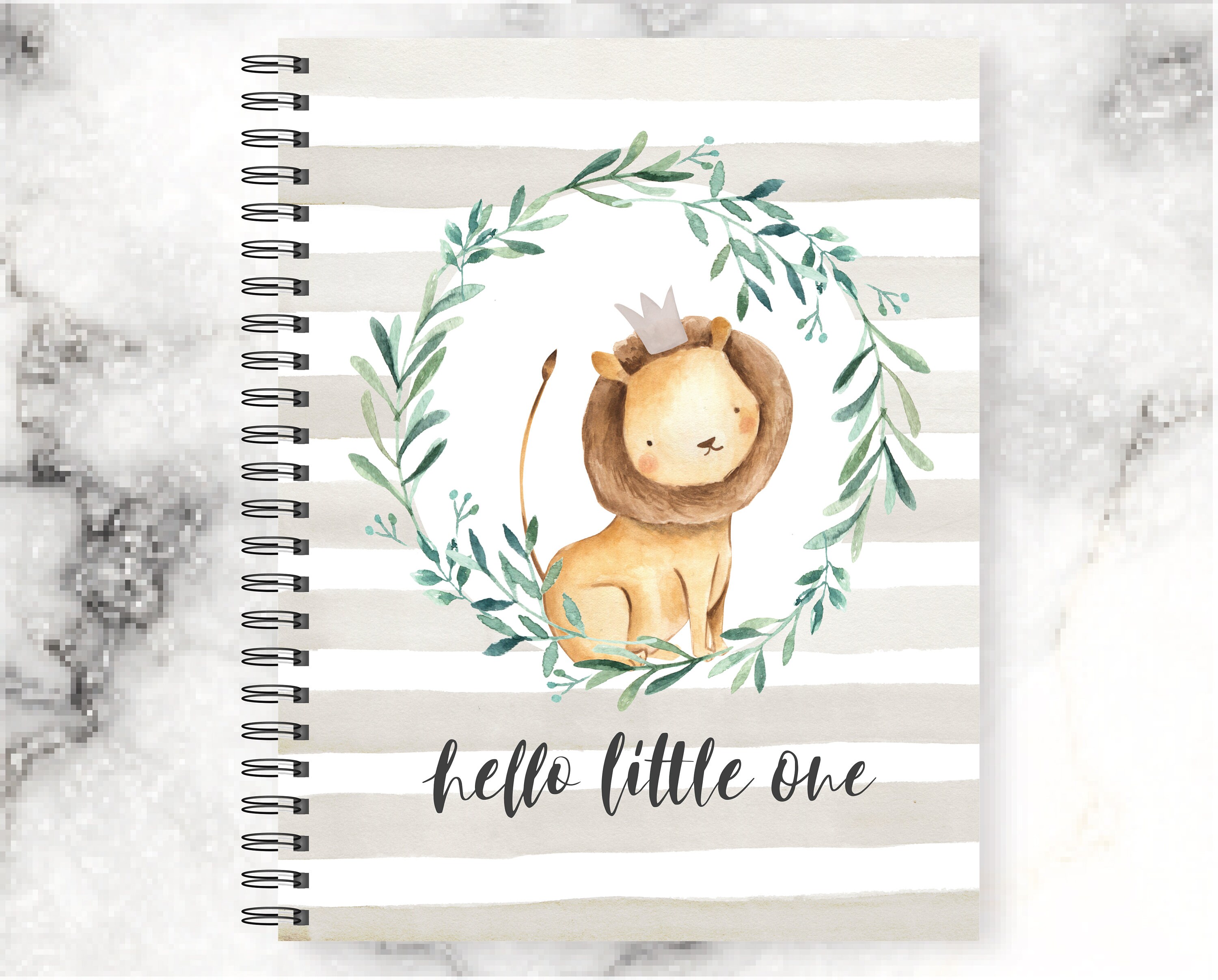 Baby Book Gender Neutral Baby Journal Woodland Lion Baby Etsy