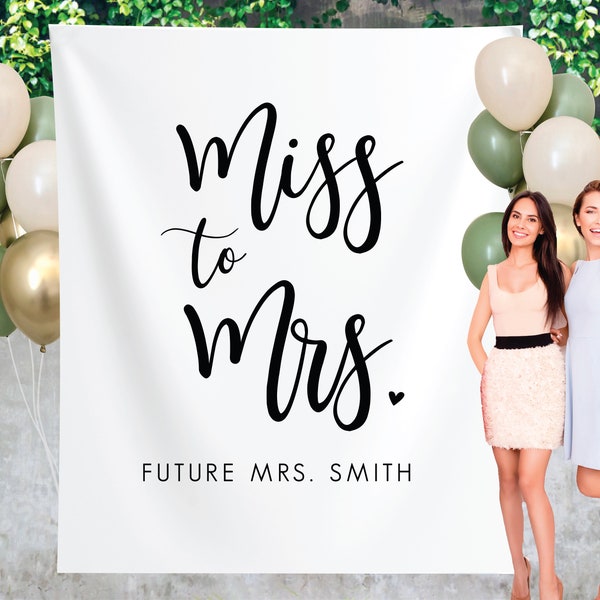 Boho Bridal Shower, Miss to Mrs Banner Backdrop, Tapestry, Minimalist Bridal Shower Decor, Boho Shower Decoration,