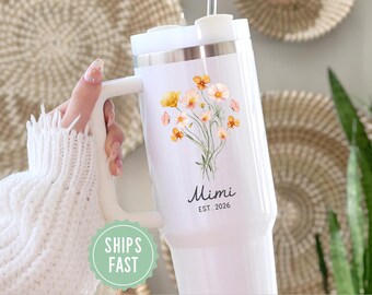 Vaso Mimi de 1.2 litros (40 oz) / Vaso Mimi personalizado / Regalo para Mimi por primera vez / Regalo para el Día de la Madre, cumpleaños o baby shower. Regalo Mimi personalizado de parte de los niños.