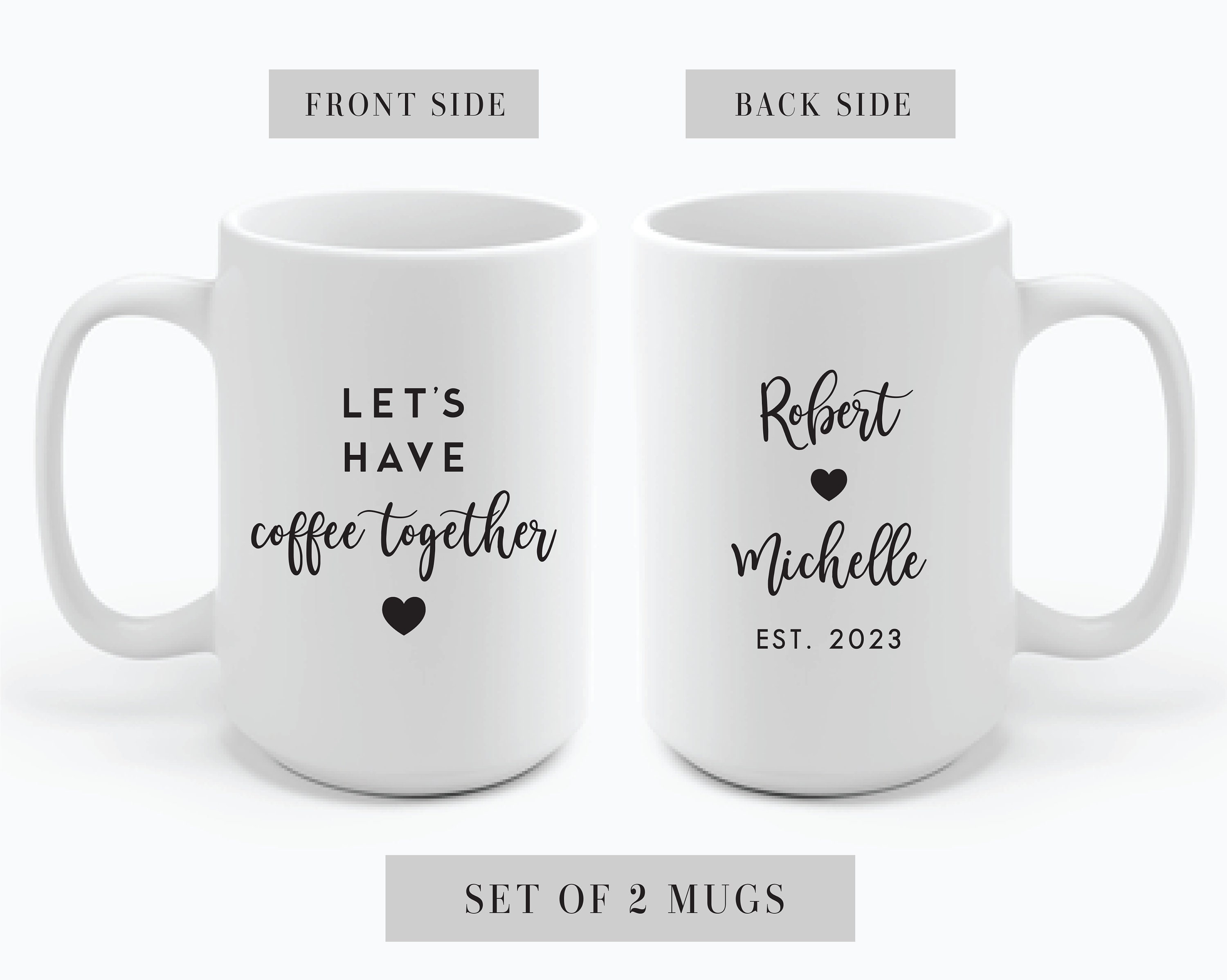 Personalized Wedding Mugs, Couples Ceramic Mugs