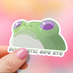 Palia-inspirierter Frogbert-Sticker, bombastischer Seitenblick, Kiss-Cut-Sticker, Wasserflasche, Sammelalbum, Spielartikel