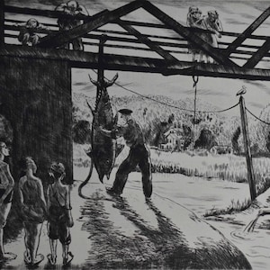 Peggy Bacon Signed Limited Edition Etching-Fisherman-An Object of Interest, 1941