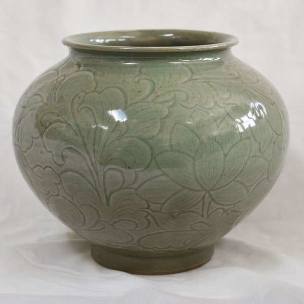 Korean Celadon Vase Etsy