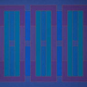 Peter Stroud Pencil Signed Abstract Geometric/Op Art Silkscreen-Blue/Violet-1971