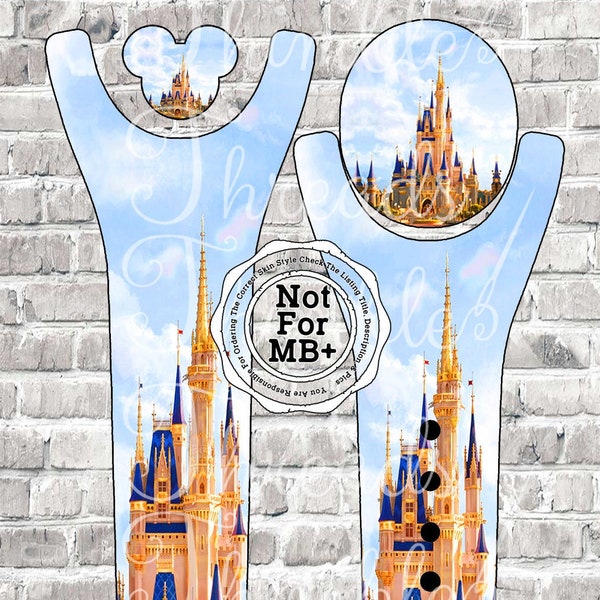 NOT For MB+ | Gilded Castle Magic Band 2.0 Decal Skin | Choose: Mouse Head or Puck | Glow Glitter | 50th Anniversary WDW