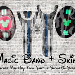 Thin Line Blue Police Line Magic Band + Decal Skin | Only Fits MB+ | 3 Piece Wrap | Video Instructions | 2022 Band