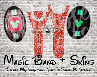 Christmas Party Magic Band + Decal Skin | Only Fits MB+ | 3 Piece Wrap | Video Instructions |  MVMCP