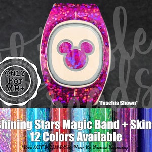 Shining Stars Magic Band + Decal Skin | Only Fits MB+ | 12 Colors |Bow, Head, And Arm Wraps Available |Video Instructions