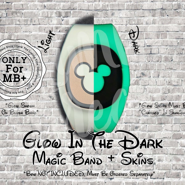 Ships 5/14 Glow In The Dark Magic Band + Decal Skin | Only Fits MB+ | 3 Piece Options | Video Instructions |