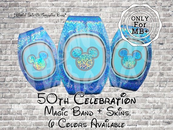 50th Celebration Shining Stars Magic Band + Decal Skin |Only Fits MB+ |Bow, Head, And Wraps Available |Video Instructions