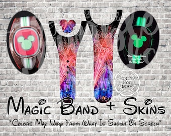 Castle Fireworks Magic Band + Decal Skin | Only Fits MB+ | 3 Piece Wrap | Video Instructions |