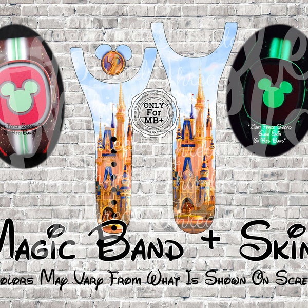 Ships 5/14 50th Castle Magic Band + Decal Skin | Only Fits MB+ | 3 Piece Wrap | Video Instructions |