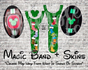 Classic Character Christmas Stockings Magic Band + Decal Skin | Only Fits MB+ | 3 Piece Wrap | Video Instructions