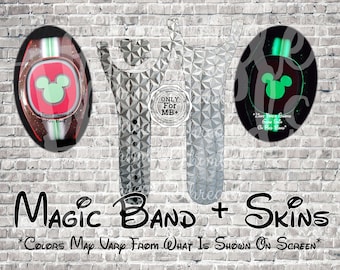 Ships 5/14 Geo Ball Gray Magic Band + Decal Skin | Only Fits MB+ | 3 Piece Wrap | Video Instructions |