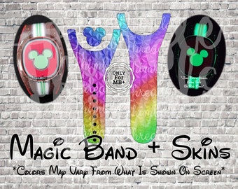 Ships 5/14 Geo Ball Rainbow Magic Band + Decal Skin | Only Fits MB+ | 3 Piece Wrap | Video Instructions |