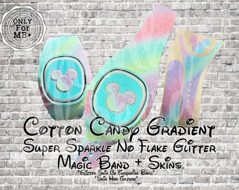 MagicBand+ Skin Mouse Head ONLY | Cotton Candy Gradient Glitter Super Sparkle Band Cover | Disney Trip Accessory