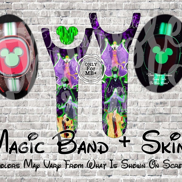 Wicked Women Magic Band + Decal Skin | Only Fits MB+ | 3 Piece Wrap | Video Instructions |