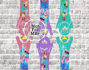 NOT For MB+ | Princess Party Watercolor Magic Band 2.0 Decal Skin | Mouse Head (with Tiara) ONLY | Glow Available | Mouse Head Only