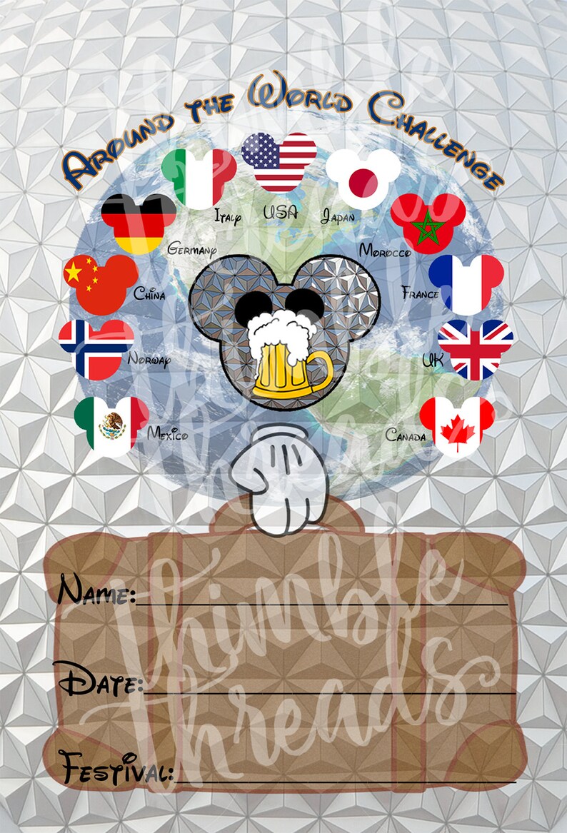 Drink Around the World Challenge Passport Progress Card Etsy