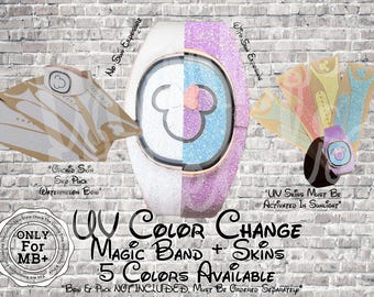 MagicBand+ Skin Mouse Head ONLY | UV Activated Color-Changing Super Sparkle Band Cover | Disney Trip Accessory