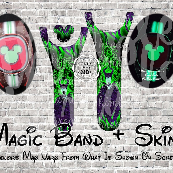 Evil Fairy Dragon Magic Band + Decal Skin | Only Fits MB+ | 3 Piece Wrap | Video Instructions | 2022 Band